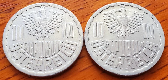 Lot of 2: 1986 Austria 10 Groschen Austrian World Coin AU Details