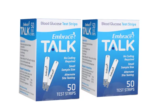 Embrace Sang Glucose Bandelettes de Test 100 Glucose Test Bandes