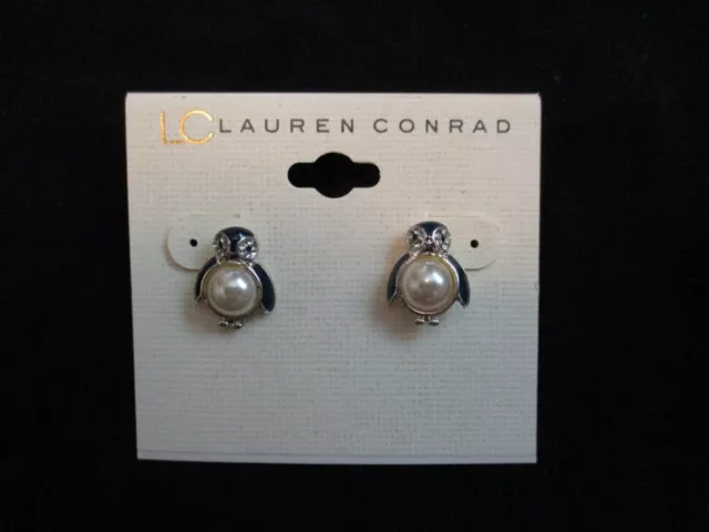 LC LAUREN CONRAD PENQUIN Earrings - NWT - Nice!