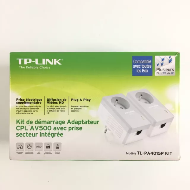 Lot 2 Prise Adaptateurs CPL TP-Link TL-PA4015P Kit (AV500) / 500 Mbps Mb
