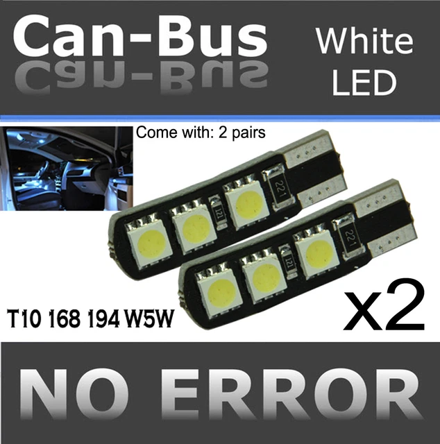 4 pc T10 168 194 White 6 LED Samsung Chips Canbus Replace Parking Lights L472