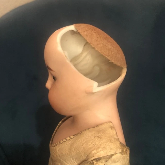 Rare Vintage Hoh Hoh German Porcelain or Bisque and Leather Doll 15 in 2