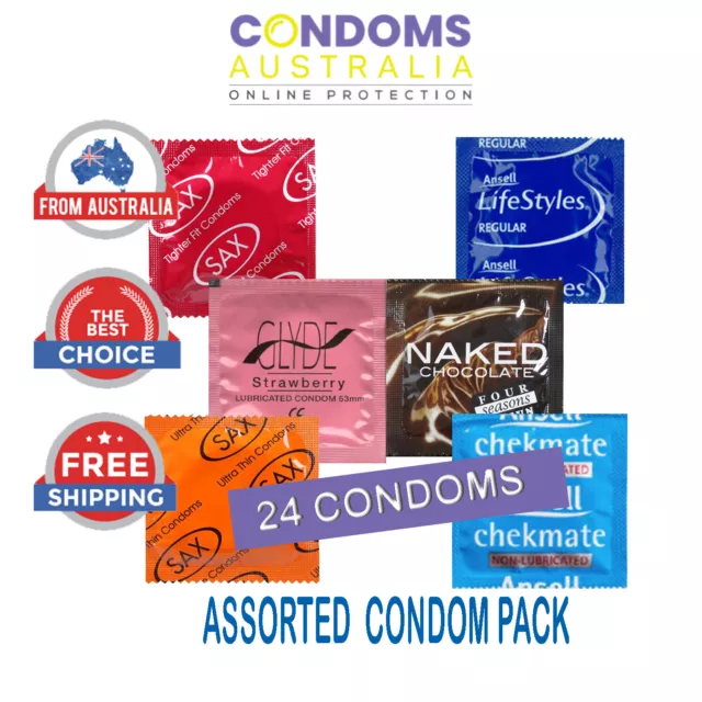 Assorted Sampler Condom Pack (24 Condoms) FREE SHIPPING