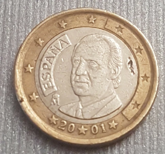 DA 1 euro Spagna 2001 con errore di conio ben visibile, rarita'. EUR 125,00 PicClick IT