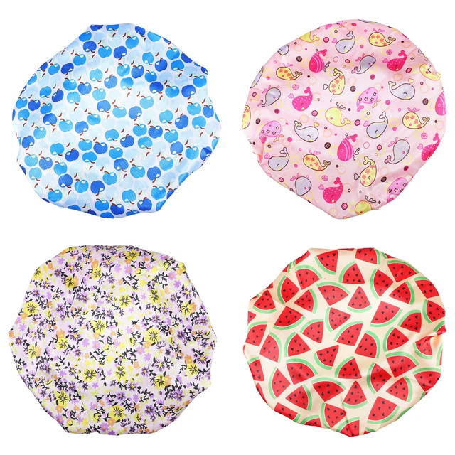 4 pz cappelli chemioterapici in raso bambino stampati donna che dorme
