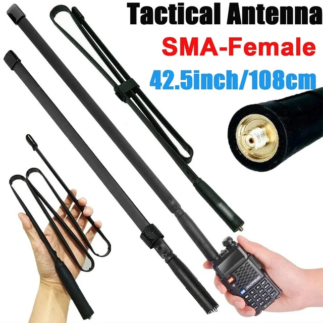 Antenne Pliable SMA Femelle 108 Cm Pour Radio Baofeng - Gain 2.15 DBi, VHF/UHF (144/430 MHz), Portable Pour Randonnée - 3