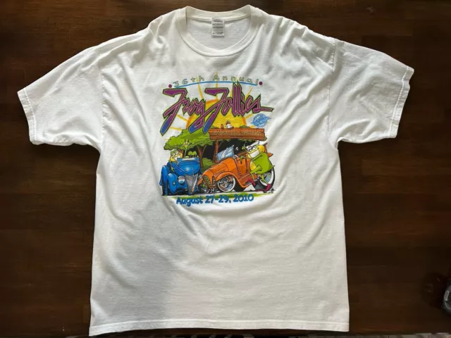 Frog Follies T Shirt 36th Annual 2010 Hot Rod Car Show Event size 2X-Large Men