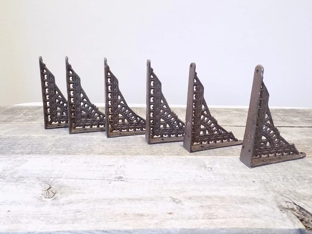 6 Antique Style Shelf Brace Wall Bracket Cast Iron Brackets Small 4 3/4" X 3 7/8