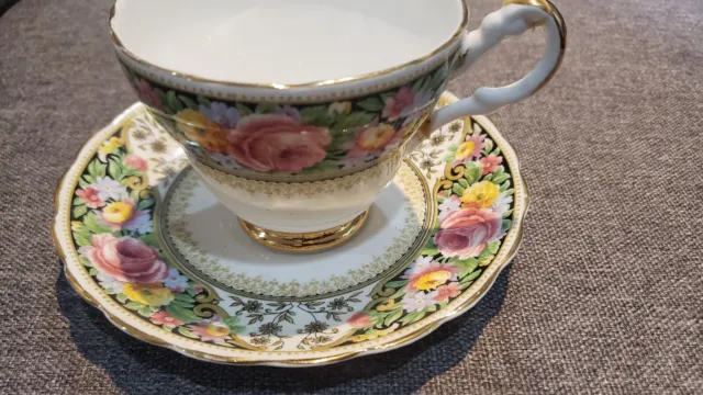 Pre-owned Rare ROYAL Ardalt tea cup & saucer floral design