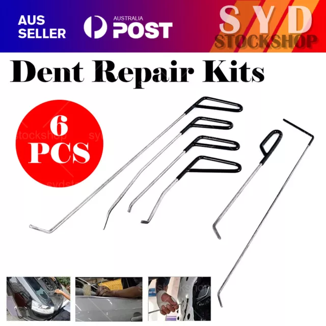 6X PDR Rods Dent Puller Paintless Repair Kits Stainless Steel Hail Removal Tools