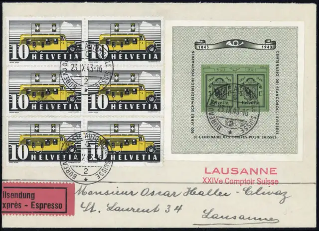 Schweiz Nr. Block 10 u.a. Brief (1720009551)