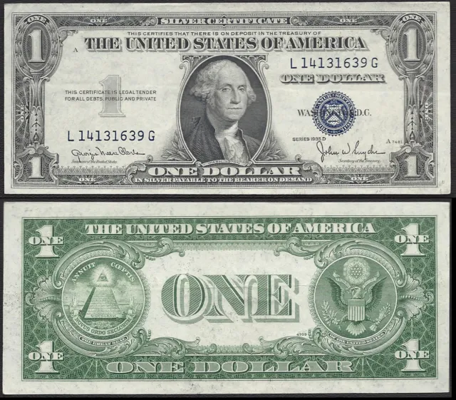 $1 1935-D=Silver Certificate=Wide=Fr.1613W=Extremely Fine.