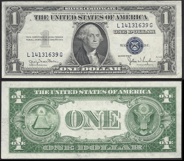 $1 1935-D=Silver Certificate=Wide=Fr.1613W=Extremely Fine.