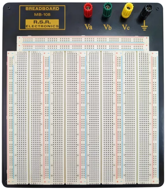 3220 Tie Point Solderless Breadboard with 4 Binding Posts, Metal Backplate wi...