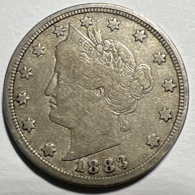 1883 NO CENTS Liberty Head " V " Nickel Philadelphia Mint 5c * FULL LIBERTY* H3