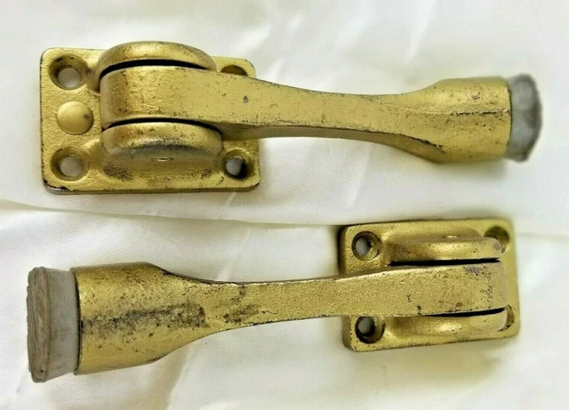 2 each Vintage Industrial Glynn Johnson Door Holders and Rubber Tip Stopper #444