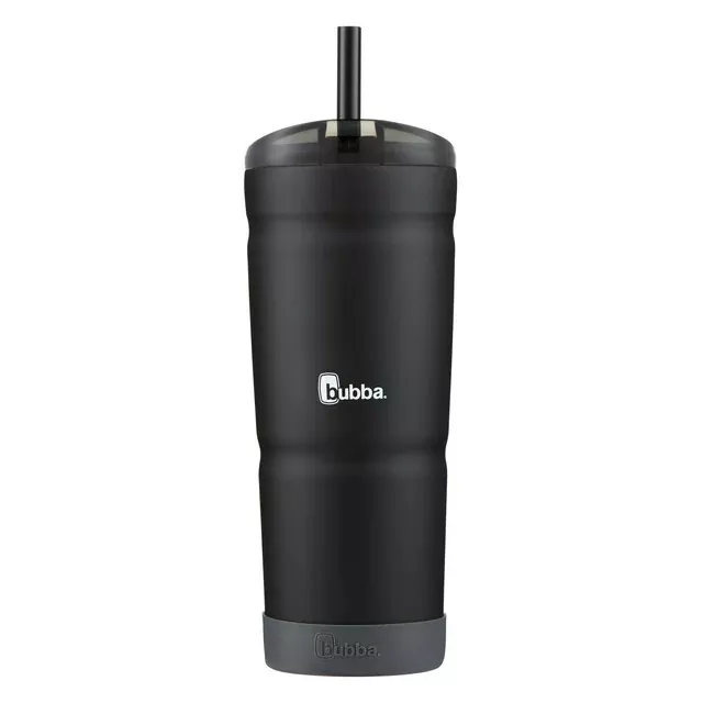 bubba Envy S Stainless Steel Tumbler with Straw and Bumper Rubberized in Black,