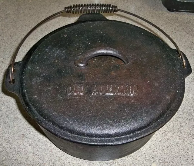 Old Mountain Cast Iron Dutch Oven 4.5 quar Flat Bottom Stay Cool Handle with Lid