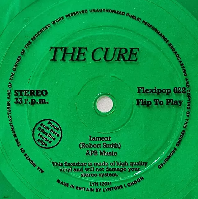 The Cure - Lament ORIG UK Flexipop FLEXI DISC 45!!