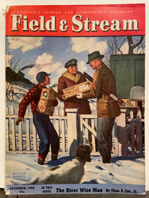Field & Stream  Magazine   12-1948  Tom Lovell  Walter Dower  Christmas Issue