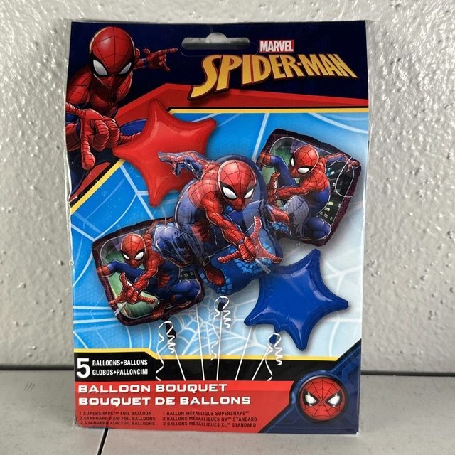 Spider-man Foil Mylar Balloon Bouquet Party Decorating Supplies 5 Pcs