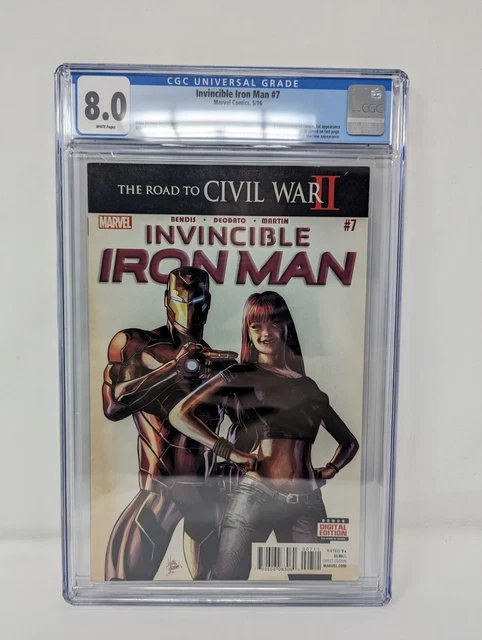 Invincible Iron Man 7 Marvel 2016 CGC 8.0 1st Appearance Riri Williams Ironheart