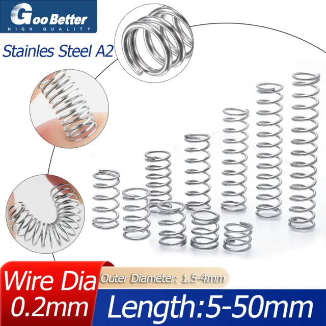 Compression Spring Wire Dia 0.2mm Pressure Small Stainless steel Micro Miniature