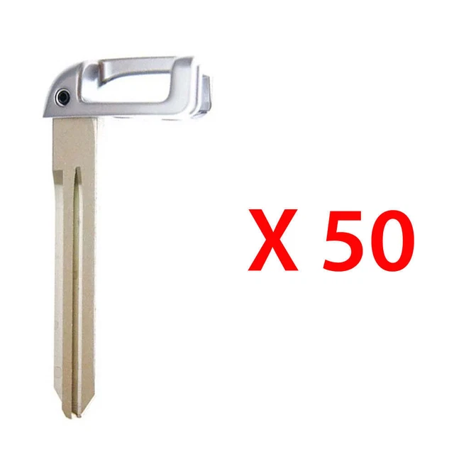 Uncut Smart Emergency Key Blade Insert Replacement for Hyundai Kia (50 Pack)