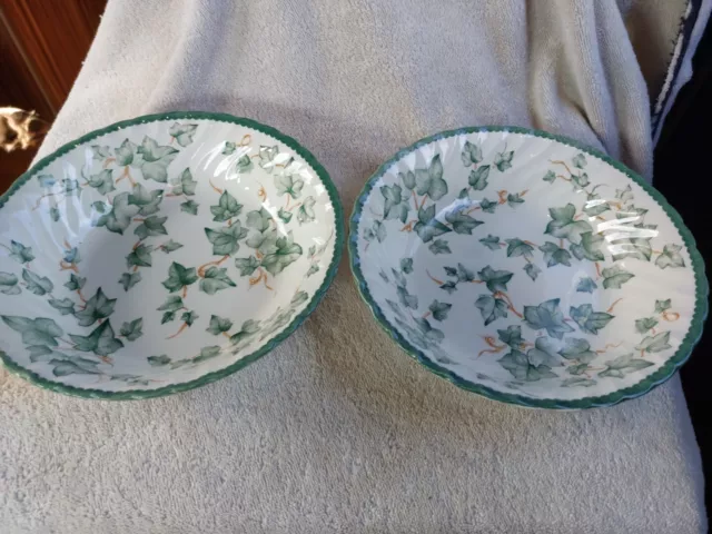 2  x  BHS Country Vine Pasta / Serving  Bowls 9" X 2"   Excellent Condition