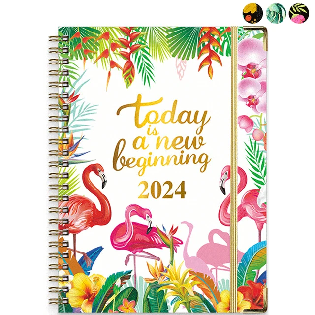 2024 PLANNER DAILY Weekly Monthly Planner with Tabs Hardcover