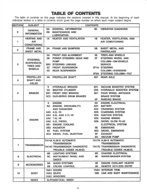 1993 Chevy Truck G-Series Van Shop Service Repair Manual 2