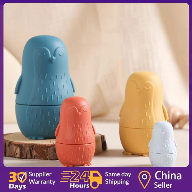 Color Size Matching Toys Best Gifts Montessori Toy for Boys Girls (Blue Penguin)