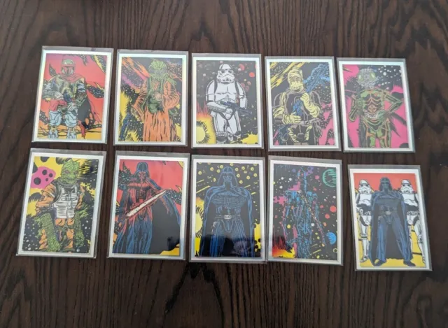 Darth Vader & Bounty Hunters Art COMPLETE SET 2023 Star Wars Galaxy Chrome