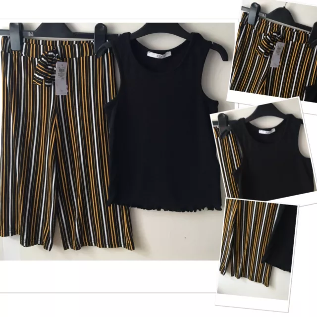 New tags M&Co girls fashion wide leg crops & new M&S vest top 5-6 years