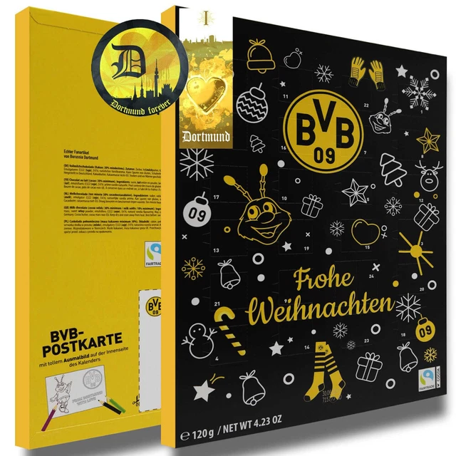 BORUSSIA DORTMUND ADVENTSKALENDER 120 g Schoko Kalender BVB 09 (A+L