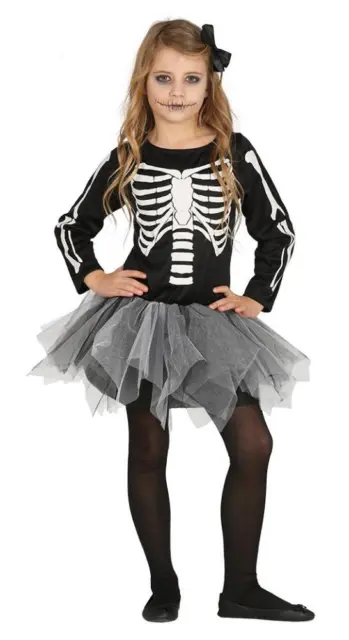 Costume da scheletro con tutù bambina
