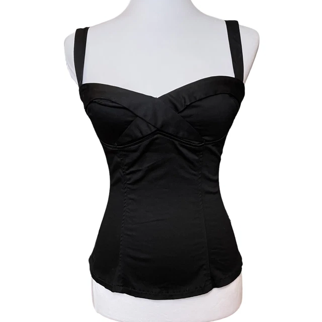 ROYAL BONES BY Daang Pinup Rockabilly Vamp Corset Black Tank Top Size