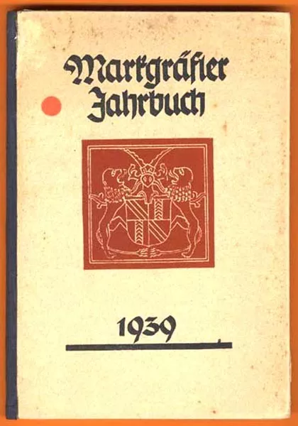 Baden Lörrach Rötteln Hausen Markgräfler Land Oberrhein Heimat Jahrbuch 1939