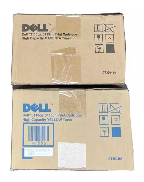 LOT OF 2 DELL 3110cn/3115cn High Capacity Magenta & Yellow Print Cartridge