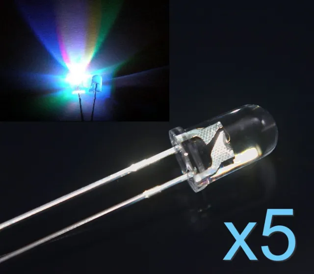 5x LED diode RGB 5mm clignotante 5pcs LED automatic SLOW flashing Red,Green,Blue