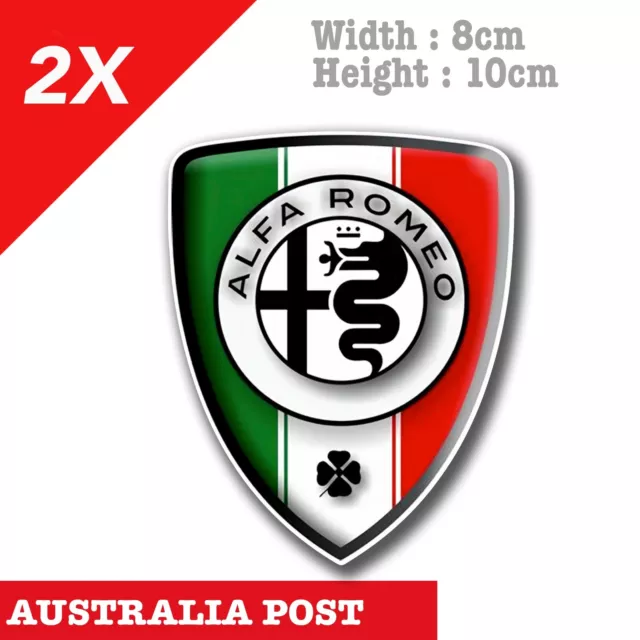 ALFA ROMEO LOGO Italian Flag Badge Decal Stickers