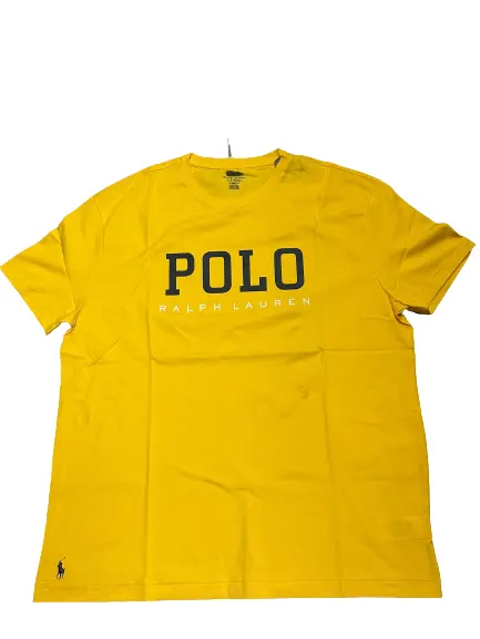POLO RALPH LAUREN Yellow Mens Classic Fit Print Logo T-Shirt, Size ...
