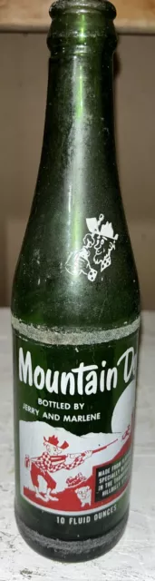 Vintage 1960's Mountain Dew Hillbilly Glass Bottle 10 Oz By Jerry And Marlene