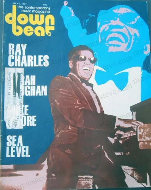 Down Beat Magazine..May 5, 1977- RAY CHARLES COVER, Sarah Vaughan, Sea Level