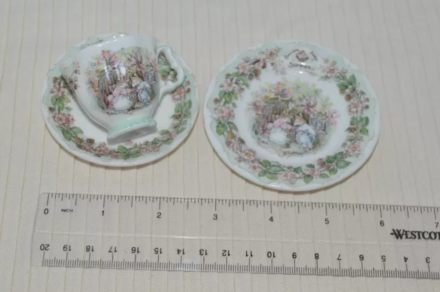 Royal Doulton Brambly Hedge Miniature  Summer Trio ~ Cup, Saucer & Plate 2