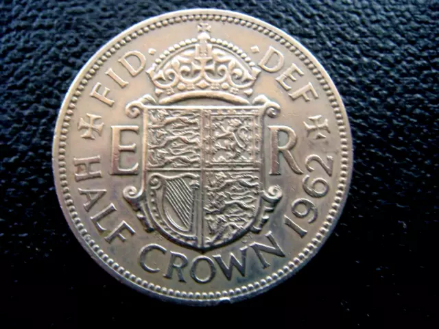 1962 Queen Elizabeth II HALF CROWN Coin in Very Fine Grade