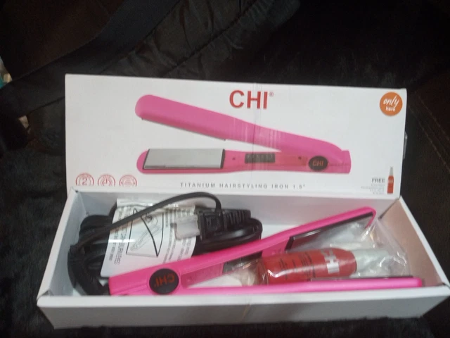 CHI Smart Pink Titanium Ceramic Hair Straightener Digital Flat Iron Full Size