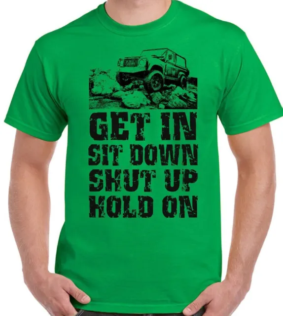 T-shirt 4x4 Off Roading Get In Sit Down da uomo divertente 4X4 110 90 SVX 4
