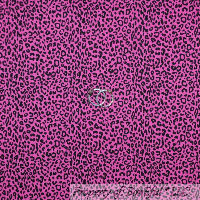 BonEful Fabric FQ Cotton Quilt Hot Pink Black Girl Cat Skin Cheetah Leopard SALE