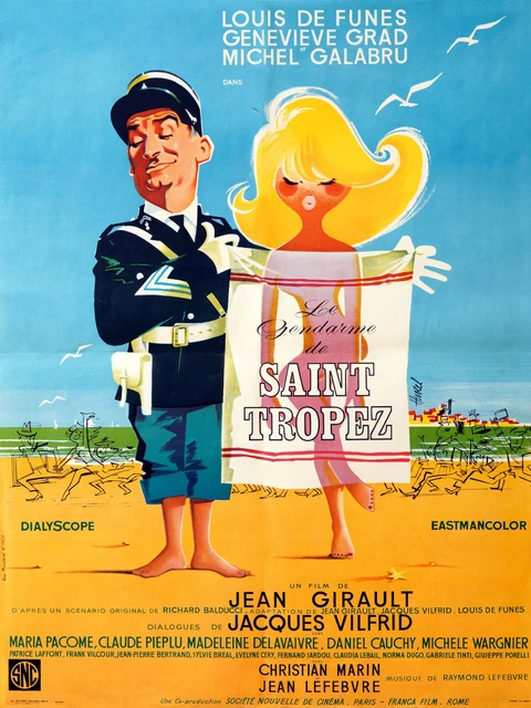 Poster Louis De Funès – Le Gendarme De Saint-Tropez – Affiche Cinéma Vintage
